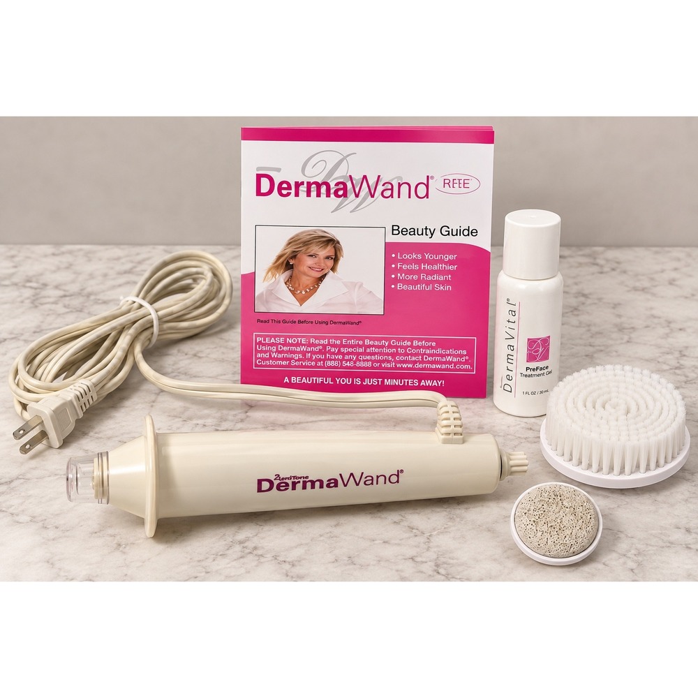 DermaWand RHF Radio Frequency Facial Skin Care System with Pre-Face Gel & Manual